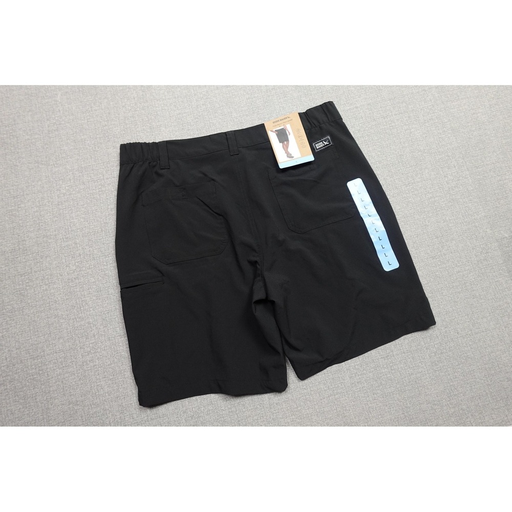 Eddie Bauer Flex Waist Tech Shorts Mens Large Black Hiking Stretch 9 Inseam NWT